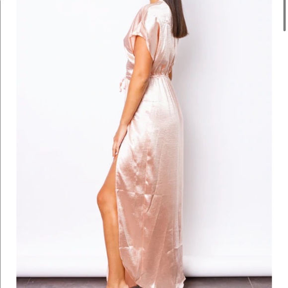 Blush Pink Maxi Dress with Tie Waist - Picture 2 of 11